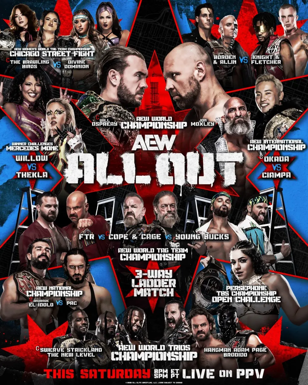 AEW All Out Chicago Pay-Per-View, Saturday 26 September