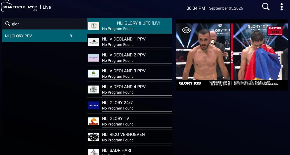 GLORY 109 Now Available for Live Streaming